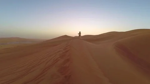 Rub Al Khali desert, part of Emty Quarter, at Sunrise Stock Footage 84131798