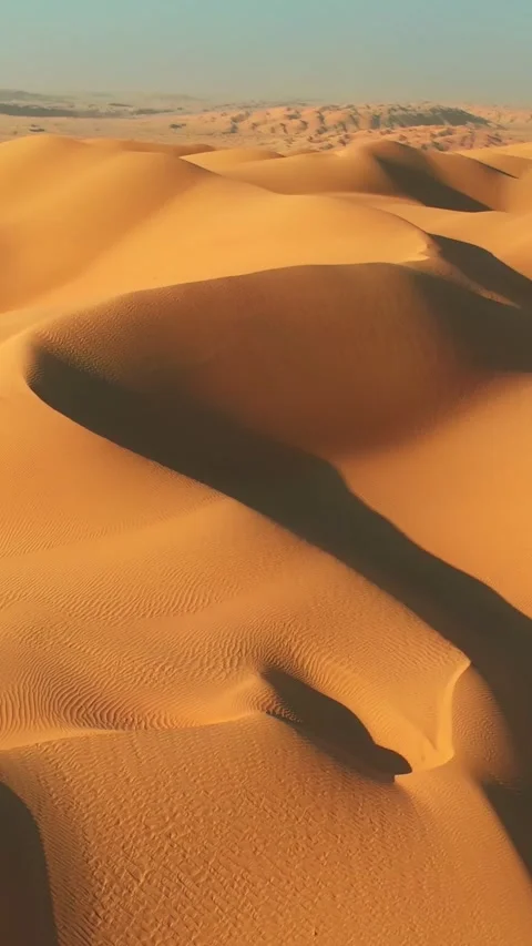 Rub' al Khali - Empty Quarter, Arabian Peninsula. Flying over sand dunes in Video stock 278606749