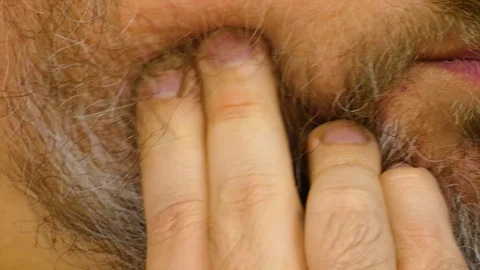 Rub Of Pain in Theeth Stock Footage 124745871