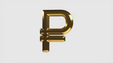 RUB Russian Ruble Sign Stock Footage 153121982