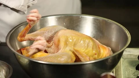 Rub three yellow chicken (2) Stock Footage 202167475