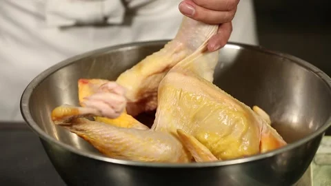 Rub three yellow chicken (3) Stock Footage 202167472