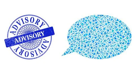 Rubber Advisory Badge and Triangle Message Cloud Mosaic Illustrazione stock