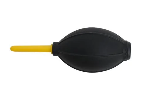Rubber air blower for camera sensor and lens cleaning. Manual dust removal .. Stock Photos