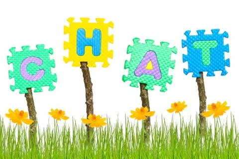 Rubber alphabet chat Foto stock