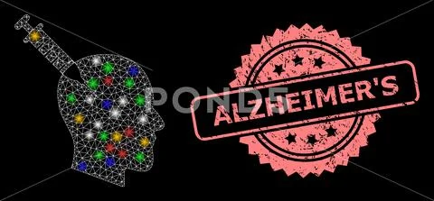 Rubber Alzheimer S Stamp and Net Head Injection with Glitter Dots