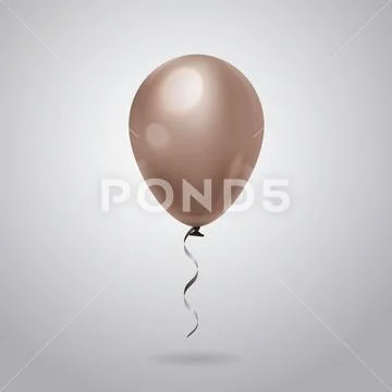 Rubber Balloon With Ribbon Isolated On Grey Background Stock Illustration