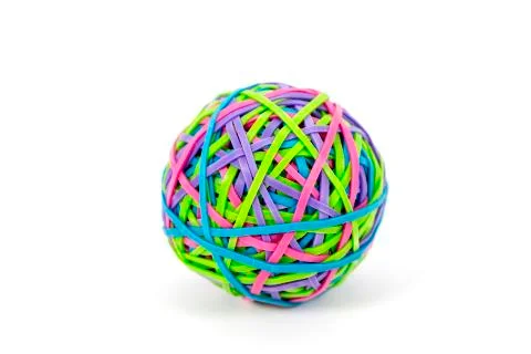 Rubber band ball on white background Stock Photos