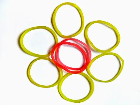 Rubber bands with different colors Stock Photos