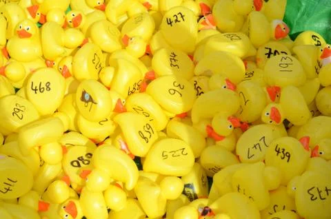Rubber Bath Ducks Pattern Stock Photos