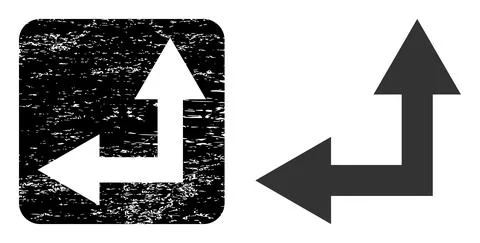 Rubber Bifurcation Arrow Left Up Stencil Seal イラスト素材