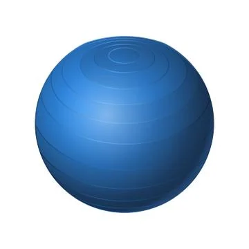 Rubber blue ball - modern vector realistic isolated object Stock Illustration