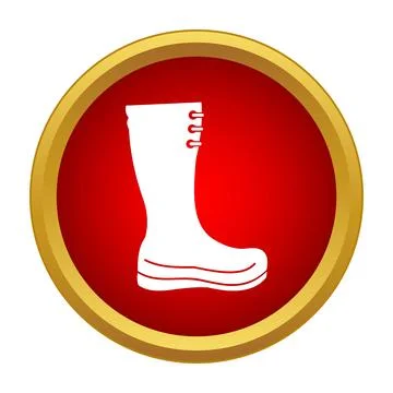 Rubber boot icon in red gold circle Stock Illustration