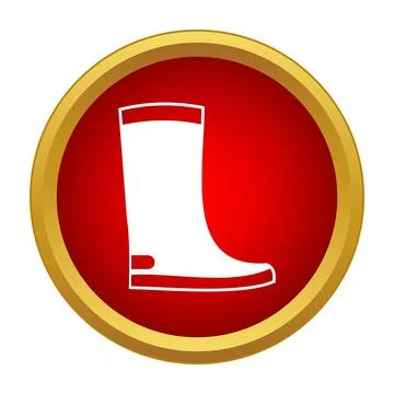 Rubber boot icon representing waterproof footwear for rain Stock Illustration