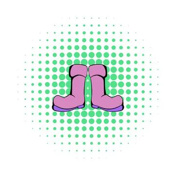 Rubber boots icon, comics style Stock Illustration