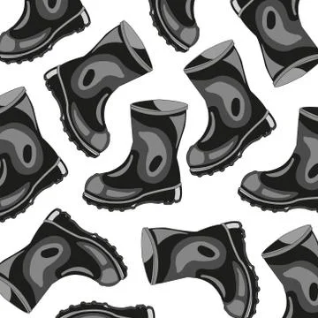Rubber boots pattern Illustrazione stock