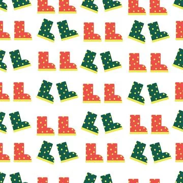 Rubber boots with polka dots. Vector pattern flat illustration. Spring, autumn イラスト素材