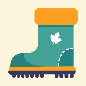 Rubber boots. Vector illustration in flat style Stock Illustration