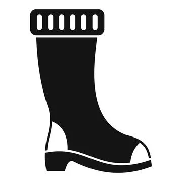 Rubber boots with warm lining icon, simple style Stock Illustration