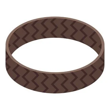 Rubber bracelet with chevron pattern isolated on white background Stock Illustration