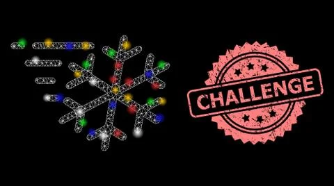 Rubber Challenge Stamp and Mesh Frost Wind with Flash Nodes Illustrazione stock