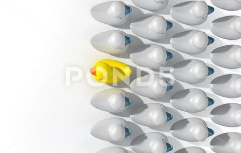 Rubber Duck Against The Flow Stock Illustration