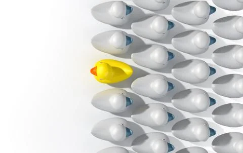 Rubber Duck Against The Flow Stock Illustration