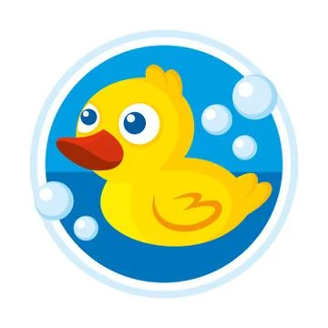 Rubber duck bath toy vector illustration Stock Illustration