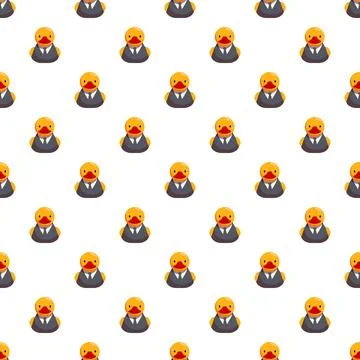 Rubber duck businessman pattern representing conformity and teamwork Illustrazione stock
