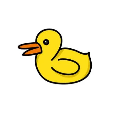 Rubber duck doodle icon, vector illustration Stock Illustration