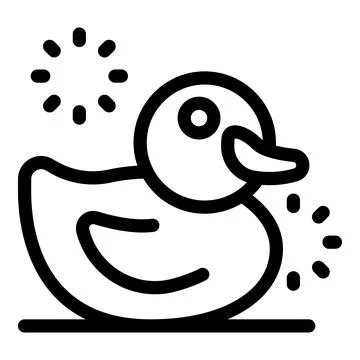 Rubber duck floating on water surface creating sparkles Stock Illustration