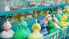 Fairground Classic Game Rubber Ducks Hook Stock Footage Video (100%  Royalty-free) 1038677114