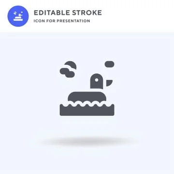 Rubber Duck icon vector, filled flat sign, solid pictogram isolated on white, イラスト素材