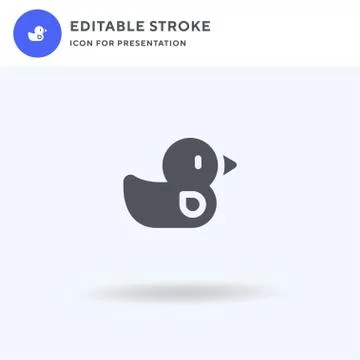 Rubber Duck icon vector, filled flat sign, solid pictogram isolated on white Stock Illustration