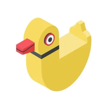 Rubber duck isometric icon. Illustrazione stock