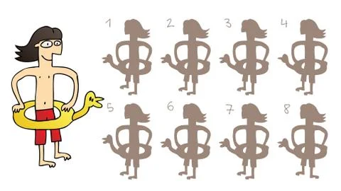 Rubber Duck Mirror Shadows Visual Game Stock Illustration