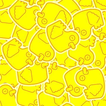 Rubber duck pattern seamless. Baby fabric background Stock Illustration