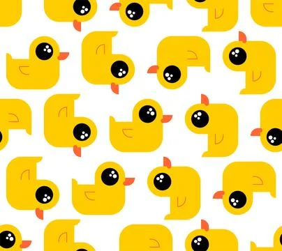 Rubber duck Pattern seamless. Kids rubber toy Background. Kids fabric ornamen Stock Illustration
