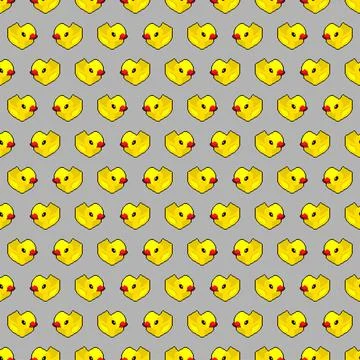 Rubber duck pixel art pattern seamless. 8 bit background. pixelated Ornament  스톡 일러스트