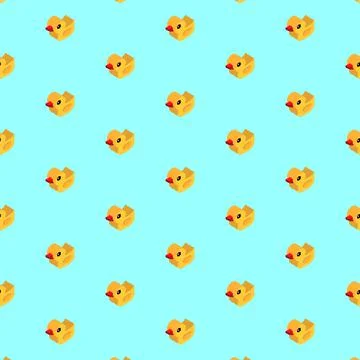 Rubber duck pixel art pattern seamless. 8 bit background. pixelated Ornament  Stock Illustration