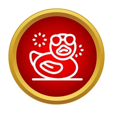 Rubber duck with sunglasses creating fun icon Stock Illustration