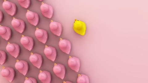 Rubber duck team Stock Illustration