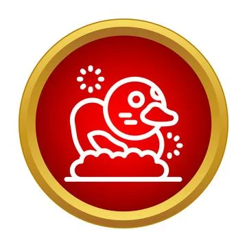 Rubber duck toy floating in bath with bubbles Stock Illustration