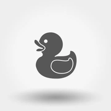 Rubber duck. Toy. Icon. Vector illustration. Silhouette. Flat design Stock Illustration