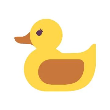 Rubber duck on white background. Vector illustration in trendy flat style. EPS Stock Illustration