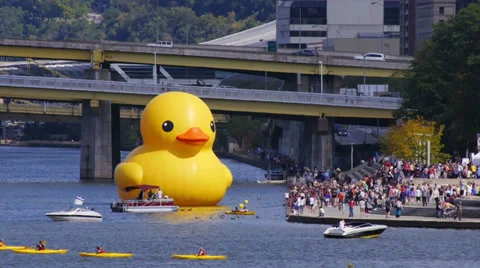 Rubber Duckie in Pittsburgh 3610 Stock Footage