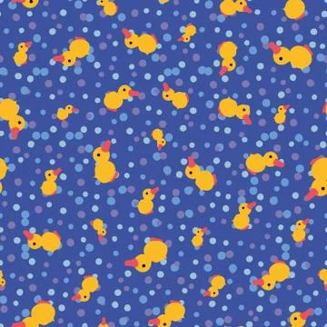 Rubber ducklings seamless vector pattern Illustrazione stock