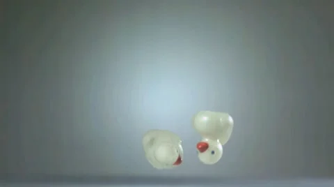 Rubber ducks fall in slow motion. Stock Footage 11612182