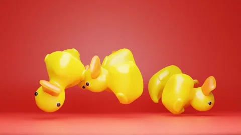 Rubber ducks falling, crazy #d animation. 스톡 동영상 249938977