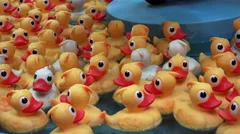 Colorful Rubber Duck Fishing Game, Stock Video